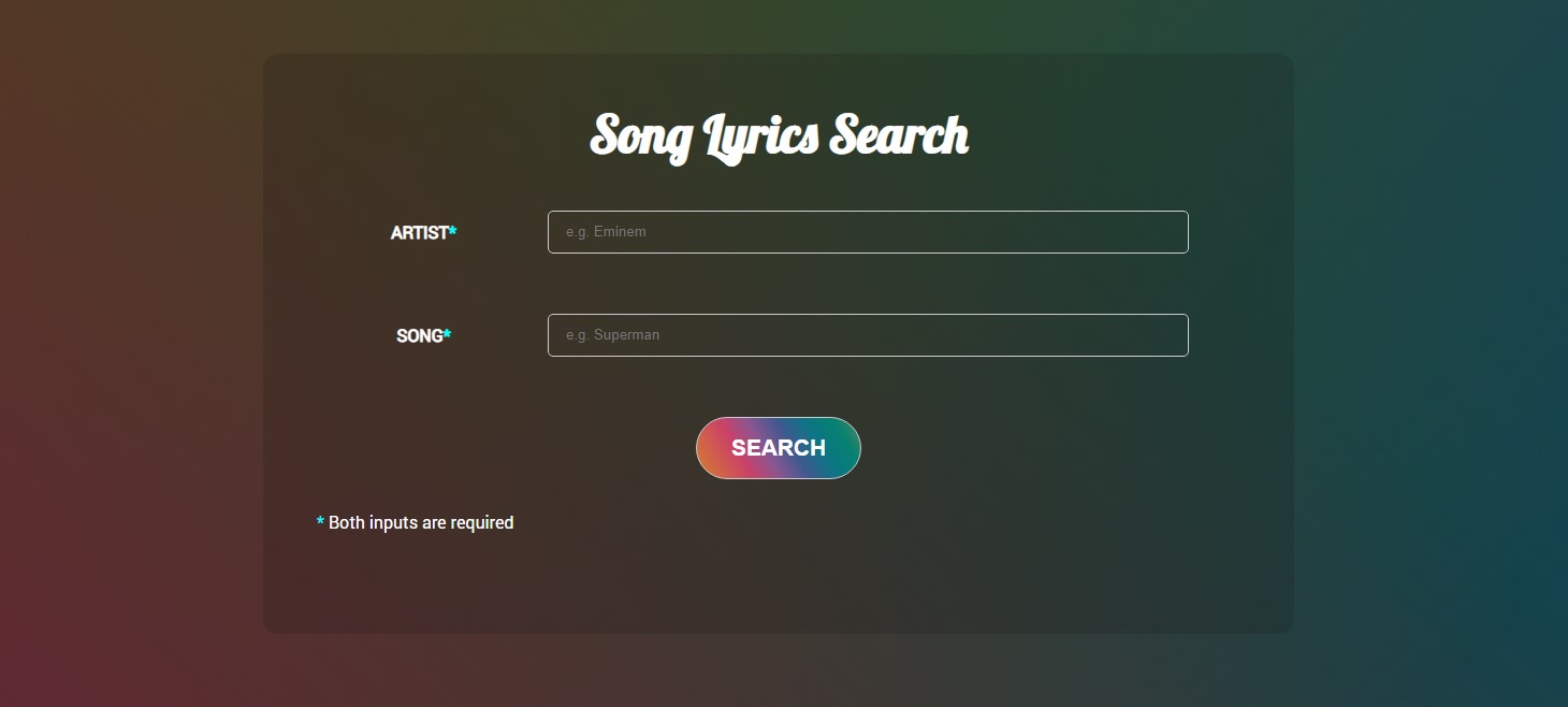 Song Lyrics Search